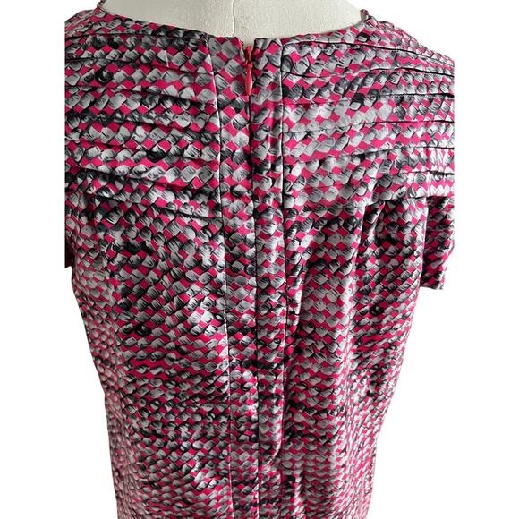 Walter Shirt Size 4 Pink Black Gray Silk Short Sleeve Pleated Corpcore Classic - Picture 4 of 16